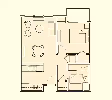 One Bedroom A1 1108 floor plan